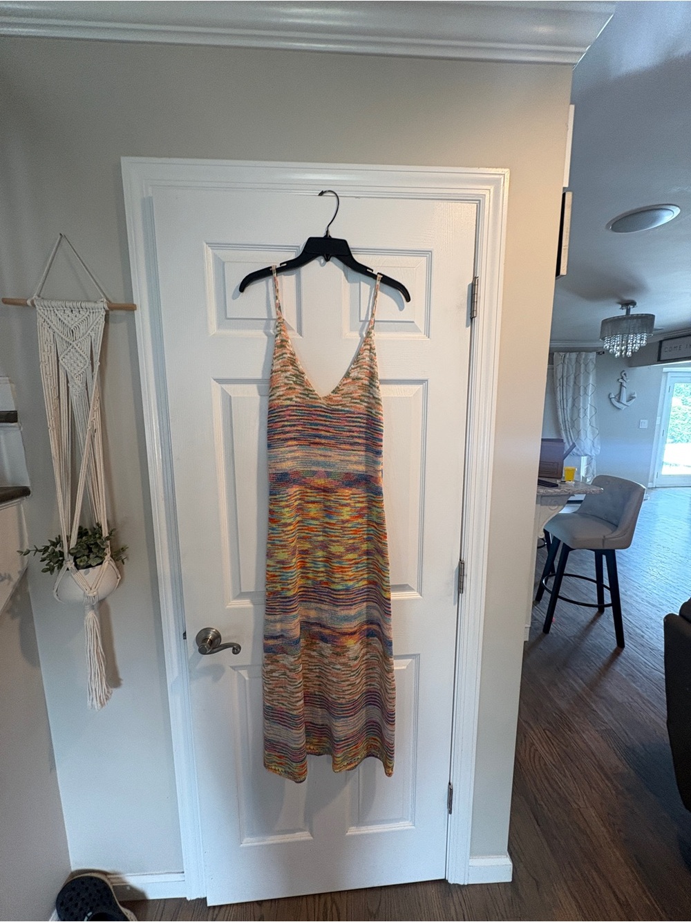 Fate Multicolor Knit Midi Slip Dress
